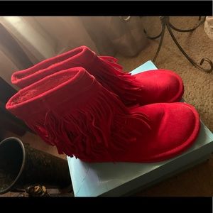 Red Fringe Kali Boots